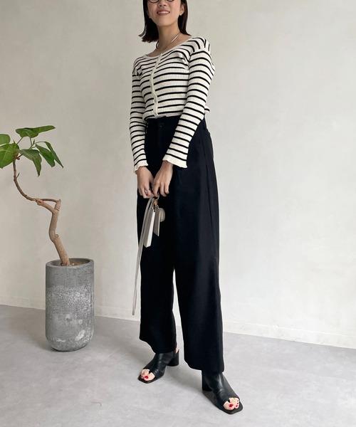 CAPRICIEUX LE'MAGE(カプリシューレマージュ)の「コットンリブ2WAYカーディガン(カーディガン/ボレロ・レディース・ブラック/オフホワイト/ホワイト系その他/イエロー系その他・FREE)」の10枚目の写真