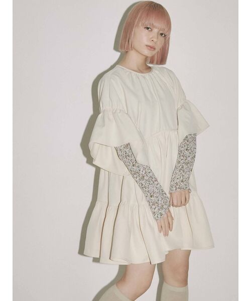 merry jenny　ギャザーティアードミニワンピース merry jenny（メリージェニー）の「ギャザーティアードミニワンピース