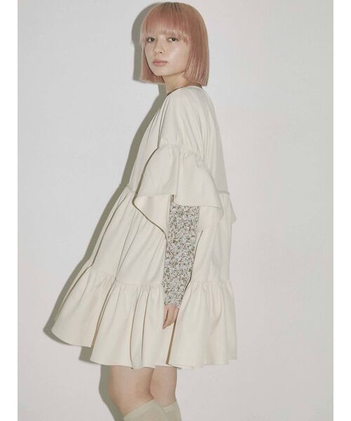 merry jenny（メリージェニー）の「ギャザーティアードミニワンピース（ワンピース・レディース・ブラック/アイボリー・FREE）」の8枚目の写真