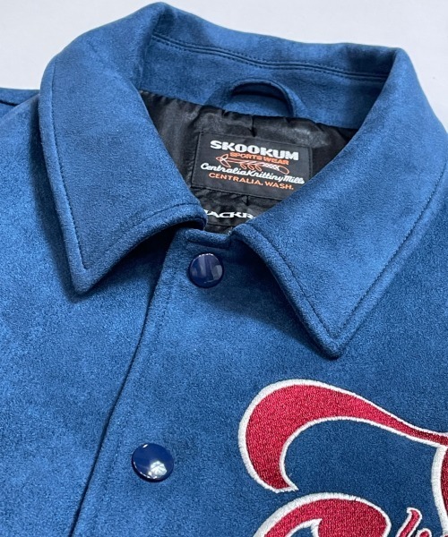 SKOOKUM(スクーカム)の「SKOOKUM×JEフェイクスウェード刺繍スタジャン(スタジャン・メンズ・ブラック/ネイビー/グリーン・M/L)」の4枚目の写真