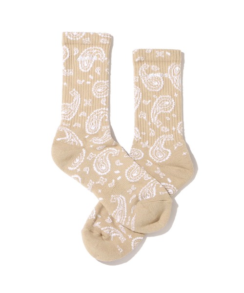 atmos(アトモス)の「atmos PAISLEY SOCKS / アトモス ペイズリー ソックス(ソックス/靴下・メンズ・ホワイト/ブラック/ネイビー/グレー/ベージュ/ブルー・26-28cm)」の4枚目の写真