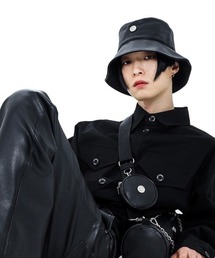【BASIC COTTON/ベーシックコットン】 LEATHER BUCKET HAT/レザーバケットハット バケハ