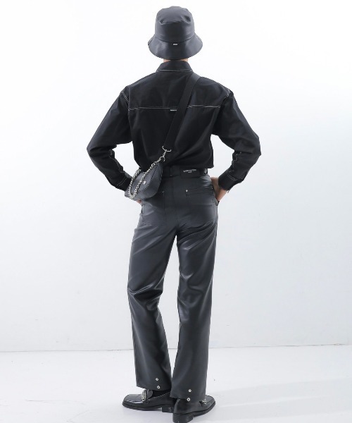 BASIC COTTON(ベーシックコットン)の「【BASIC COTTON/ベーシックコットン】 LEATHER BUCKET HAT/レザーバケットハット バケハ(ハット・メンズ・ブラック・ONE SIZE)」の8枚目の写真