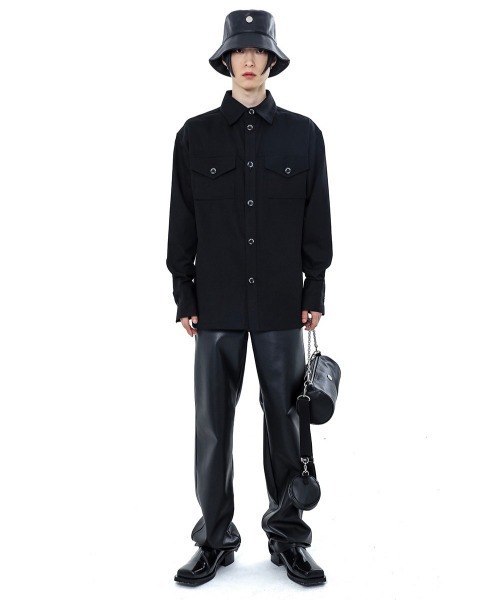 BASIC COTTON(ベーシックコットン)の「【BASIC COTTON/ベーシックコットン】 LEATHER BUCKET HAT/レザーバケットハット バケハ(ハット・メンズ・ブラック・ONE SIZE)」の12枚目の写真