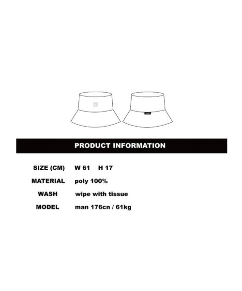 BASIC COTTON(ベーシックコットン)の「【BASIC COTTON/ベーシックコットン】 LEATHER BUCKET HAT/レザーバケットハット バケハ(ハット・メンズ・ブラック・ONE SIZE)」の16枚目の写真