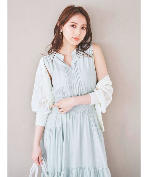 dazzlin（ダズリン）の「クロシェショートニットカーディガン（カーディガン/ボレロ・レディース・ライトグレー/オフホワイト/オレンジ・FREE）」の5枚目の写真