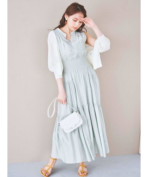 dazzlin（ダズリン）の「クロシェショートニットカーディガン（カーディガン/ボレロ・レディース・ライトグレー/オフホワイト/オレンジ・FREE）」の6枚目の写真