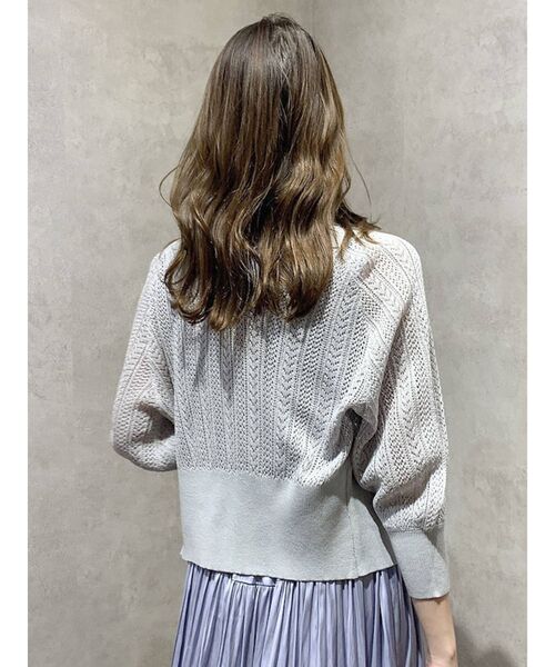 dazzlin（ダズリン）の「クロシェショートニットカーディガン（カーディガン/ボレロ・レディース・ライトグレー/オフホワイト/オレンジ・FREE）」の8枚目の写真