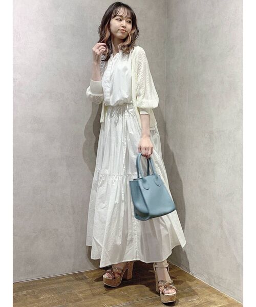 dazzlin（ダズリン）の「クロシェショートニットカーディガン（カーディガン/ボレロ・レディース・ライトグレー/オフホワイト/オレンジ・FREE）」の12枚目の写真