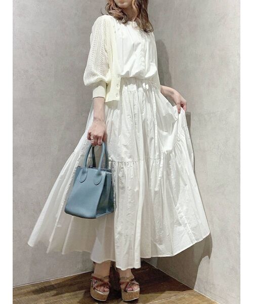 dazzlin（ダズリン）の「クロシェショートニットカーディガン（カーディガン/ボレロ・レディース・ライトグレー/オフホワイト/オレンジ・FREE）」の15枚目の写真