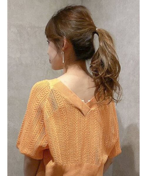 dazzlin（ダズリン）の「クロシェショートニットカーディガン（カーディガン/ボレロ・レディース・ライトグレー/オフホワイト/オレンジ・FREE）」の18枚目の写真