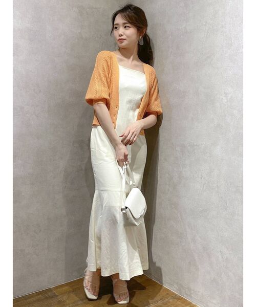 dazzlin（ダズリン）の「クロシェショートニットカーディガン（カーディガン/ボレロ・レディース・ライトグレー/オフホワイト/オレンジ・FREE）」の19枚目の写真