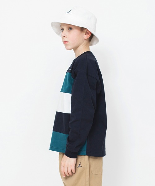 NAUTICA(ノーティカ)の「【NAUTICA/ノーティカ】配色切替長袖Tシャツ(Tシャツ/カットソー・キッズ・ベージュ/ネイビー・130/120/140/150)」の3枚目の写真