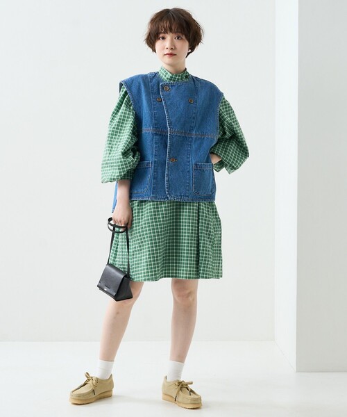 FREAK'S STORE(フリークスストア)の「ビッグデニムベスト(ダウンベスト・レディース・ネイビー・フリ-)」の10枚目の写真