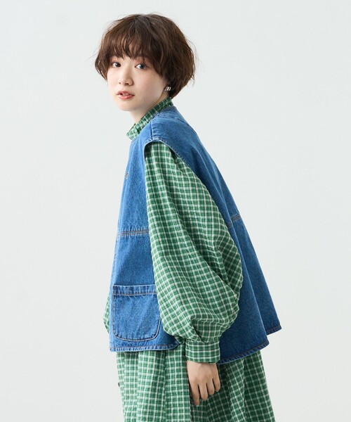 FREAK'S STORE(フリークスストア)の「ビッグデニムベスト(ダウンベスト・レディース・ネイビー・フリ-)」の14枚目の写真