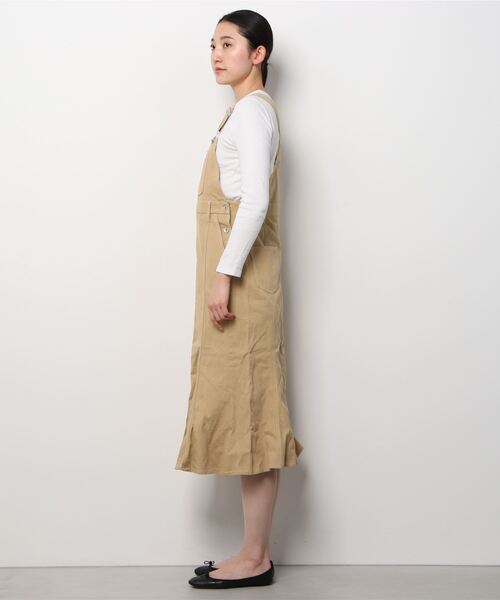 Per sist ence(パーシエンス)の「Per sist ence/パーシエンス ツイル&デニムマーメイドジャンパースカート(ジャンパースカート・レディース・アイボリー/ダークインディゴブルー/ベージュ/インディゴブルー/カーキ/グレー・FREE)」の7枚目の写真