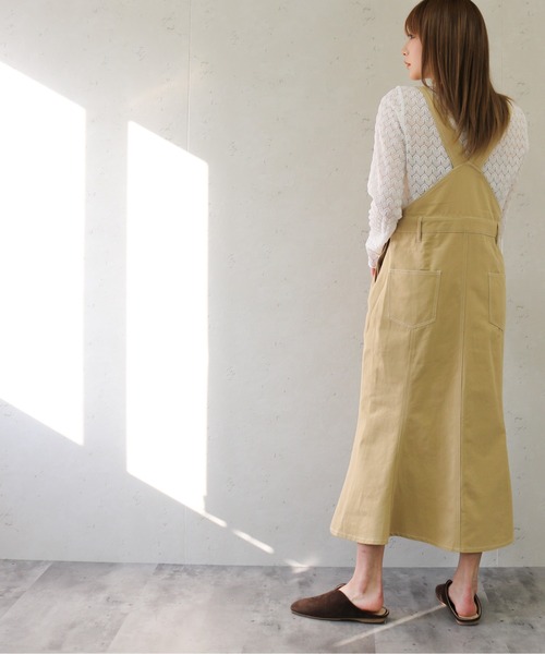 Per sist ence(パーシエンス)の「Per sist ence/パーシエンス ツイル&デニムマーメイドジャンパースカート(ジャンパースカート・レディース・アイボリー/ダークインディゴブルー/ベージュ/インディゴブルー/カーキ/グレー・FREE)」の15枚目の写真