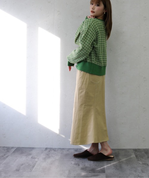 Per sist ence(パーシエンス)の「Per sist ence/パーシエンス ツイル&デニムマーメイドジャンパースカート(ジャンパースカート・レディース・アイボリー/ダークインディゴブルー/ベージュ/インディゴブルー/カーキ/グレー・FREE)」の21枚目の写真