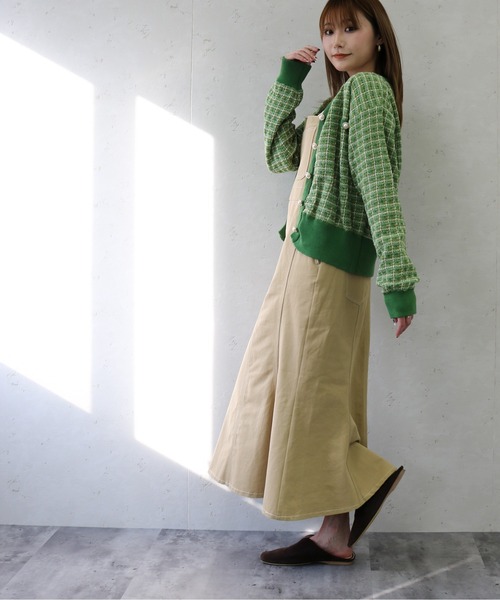 Per sist ence(パーシエンス)の「Per sist ence/パーシエンス ツイル&デニムマーメイドジャンパースカート(ジャンパースカート・レディース・アイボリー/ダークインディゴブルー/ベージュ/インディゴブルー/カーキ/グレー・FREE)」の22枚目の写真