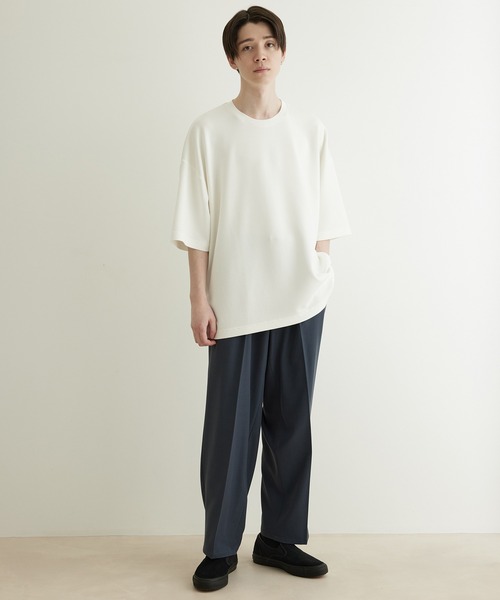 JUNRED(ジュンレッド)の「エアシルケットバックダーツルーズプルオーバー(Tシャツ/カットソー・メンズ・ホワイト/チャコールグレー/ブルー/ミント・S/M/L)」の16枚目の写真