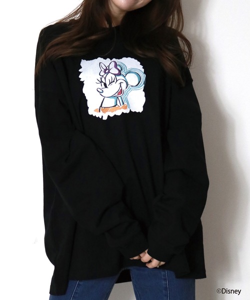 Disney ミニーマウス アートプリントロングスリーブtシャツ Tシャツ カットソー Disney ディズニー のファッション通販 Zozotown
