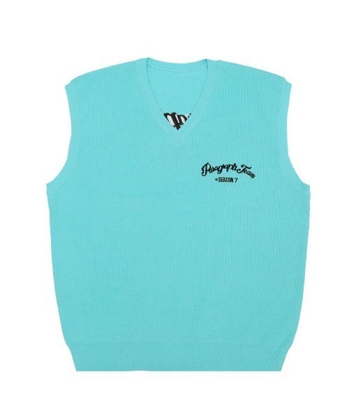 Paragraph（パラグラフ）の「A'GEM/9 × .kom『paragraph/パラグラフ』Arch Lettering Knit vest/アーチレタリング ニットベスト（ベスト・メンズ・ネイビー/グレー/ライトグリーン・FREE）」の7枚目の写真