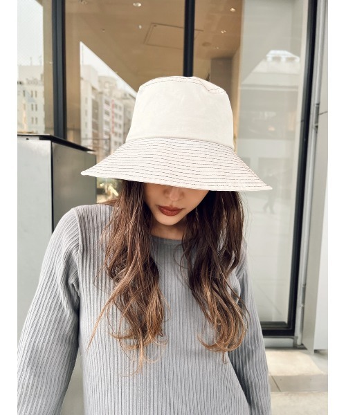 TRUNC（トランクエイティーエイト）の「Stitch Bucket Hat（ハット・レディース・ブラック/アイボリー・FREE）」の4枚目の写真