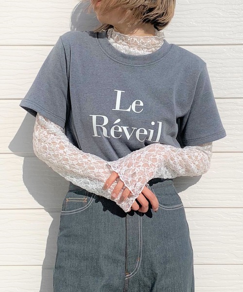 Q（キュー）の「レースカットソー（Tシャツ/カットソー・レディース・ブラック/アイボリー・MEDIUM）」の2枚目の写真