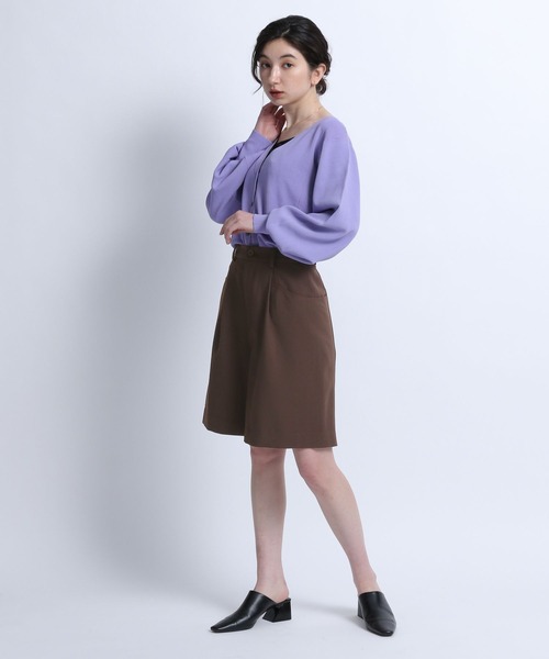 eL(エル)の「【eL】Assort One tuck Half Pants/278005(その他パンツ・レディース・チャコールグレー/ブラック/ブラウン・FREE)」の9枚目の写真