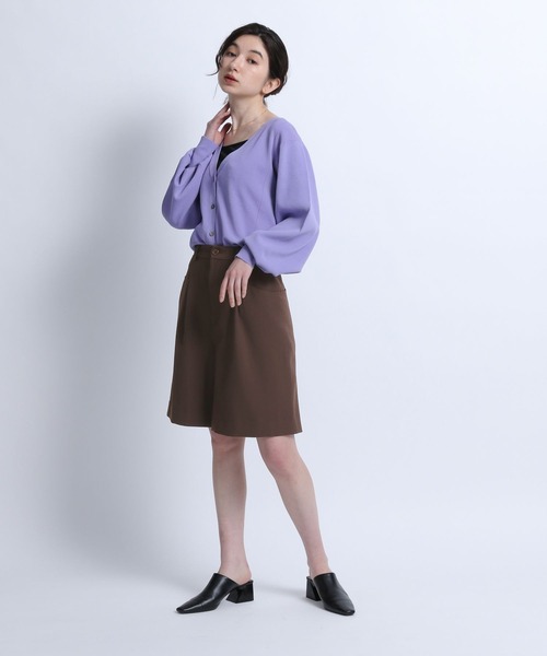 eL(エル)の「【eL】Assort One tuck Half Pants/278005(その他パンツ・レディース・チャコールグレー/ブラック/ブラウン・FREE)」の7枚目の写真