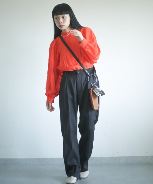 spoon store(スプーンストア)の「袖ボリュームシアーシャツ(シャツ/ブラウス・レディース・オレンジ/アイボリー・フリー)」の7枚目の写真