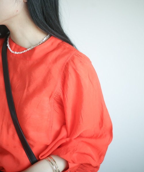 spoon store(スプーンストア)の「袖ボリュームシアーシャツ(シャツ/ブラウス・レディース・オレンジ/アイボリー・フリー)」の9枚目の写真