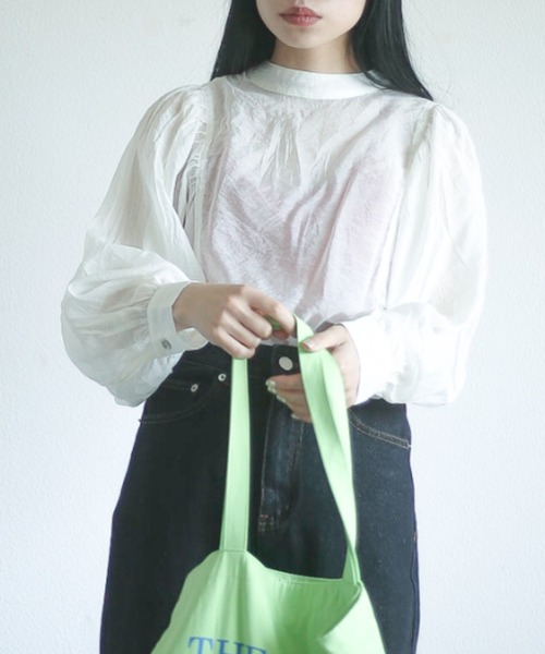 spoon store(スプーンストア)の「袖ボリュームシアーシャツ(シャツ/ブラウス・レディース・オレンジ/アイボリー・フリー)」の22枚目の写真