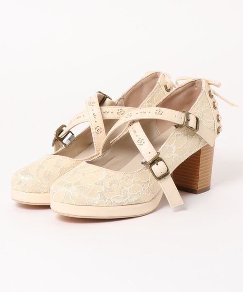 axes femme（アクシーズファム）の「クロスベルトレースパンプス（パンプス・レディース・ブラック/キナリ/ネイビー・MEDIUM/LARGE）」の6枚目の写真