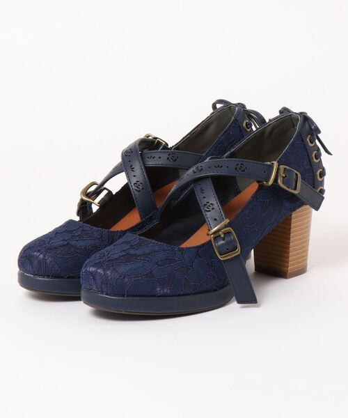 axes femme（アクシーズファム）の「クロスベルトレースパンプス（パンプス・レディース・ブラック/キナリ/ネイビー・MEDIUM/LARGE）」の5枚目の写真