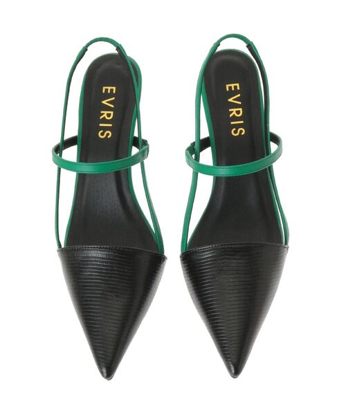 EVRIS（エヴリス）の「バイカラーポインテッドヒール（サンダル・レディース・ホワイト/ブラック・SMALL/MEDIUM/LARGE）」の8枚目の写真