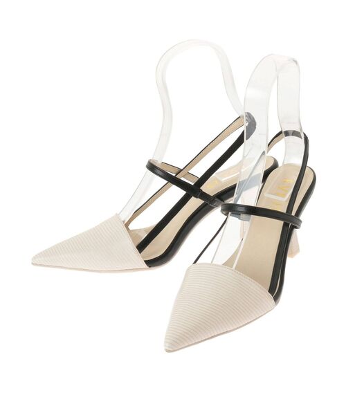 EVRIS（エヴリス）の「バイカラーポインテッドヒール（サンダル・レディース・ホワイト/ブラック・SMALL/MEDIUM/LARGE）」の18枚目の写真