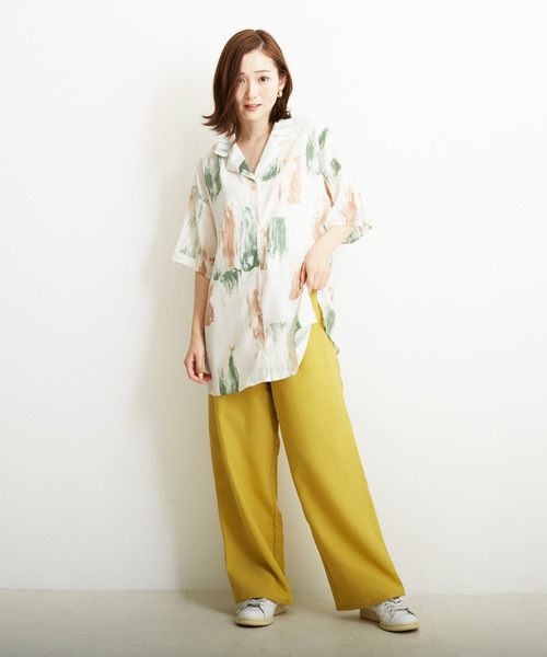 PAPAVER（パパヴェル）の「【PAPAVER】麻調ポリハトメPT（その他パンツ・レディース・ブラック/ベージュ/グリーン/イエロー/オレンジ・MEDIUM）」の4枚目の写真