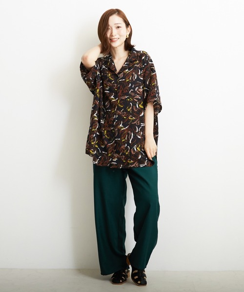 PAPAVER（パパヴェル）の「【PAPAVER】麻調ポリハトメPT（その他パンツ・レディース・ブラック/ベージュ/グリーン/イエロー/オレンジ・MEDIUM）」の3枚目の写真