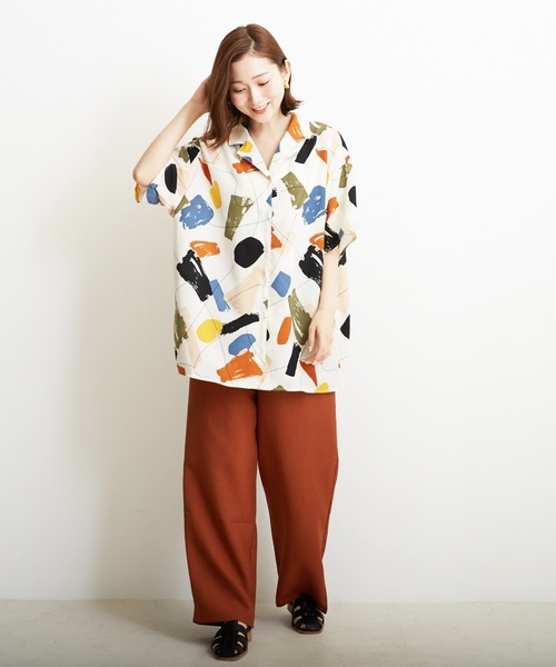 PAPAVER（パパヴェル）の「【PAPAVER】麻調ポリハトメPT（その他パンツ・レディース・ブラック/ベージュ/グリーン/イエロー/オレンジ・MEDIUM）」の18枚目の写真