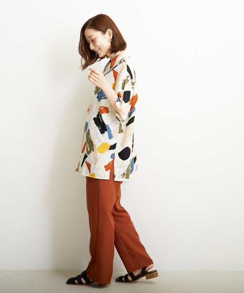 PAPAVER（パパヴェル）の「【PAPAVER】麻調ポリハトメPT（その他パンツ・レディース・ブラック/ベージュ/グリーン/イエロー/オレンジ・MEDIUM）」の17枚目の写真