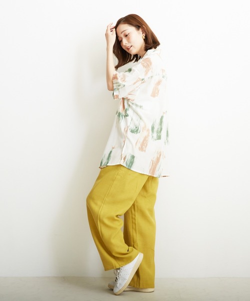 PAPAVER（パパヴェル）の「【PAPAVER】麻調ポリハトメPT（その他パンツ・レディース・ブラック/ベージュ/グリーン/イエロー/オレンジ・MEDIUM）」の9枚目の写真