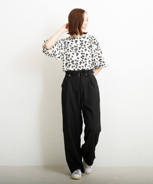 PAPAVER（パパヴェル）の「【PAPAVER】麻調ポリハトメPT（その他パンツ・レディース・ブラック/ベージュ/グリーン/イエロー/オレンジ・MEDIUM）」の7枚目の写真