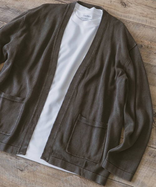 URBAN RESEARCH DOORS（アーバンリサーチドアーズ）の「綿麻サルファーダイ カーディガン（カーディガン/ボレロ・メンズ・チャコールグレー/ブラウン/グレー/ブルー・MEDIUM/LARGE）」の2枚目の写真