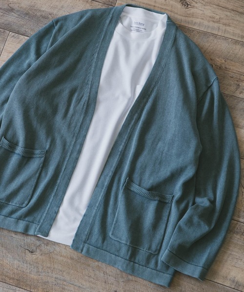 URBAN RESEARCH DOORS（アーバンリサーチドアーズ）の「綿麻サルファーダイ カーディガン（カーディガン/ボレロ・メンズ・チャコールグレー/ブラウン/グレー/ブルー・MEDIUM/LARGE）」の4枚目の写真