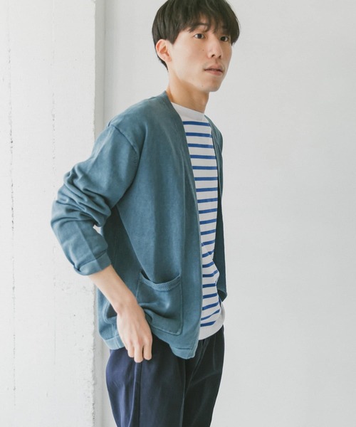 URBAN RESEARCH DOORS（アーバンリサーチドアーズ）の「綿麻サルファーダイ カーディガン（カーディガン/ボレロ・メンズ・チャコールグレー/ブラウン/グレー/ブルー・MEDIUM/LARGE）」の8枚目の写真