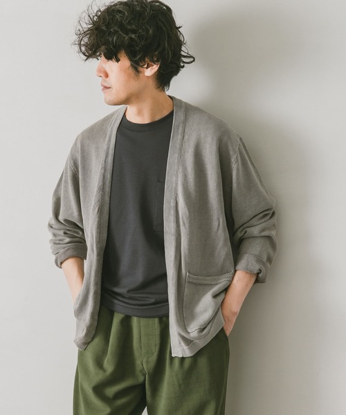 URBAN RESEARCH DOORS（アーバンリサーチドアーズ）の「綿麻サルファーダイ カーディガン（カーディガン/ボレロ・メンズ・チャコールグレー/ブラウン/グレー/ブルー・MEDIUM/LARGE）」の15枚目の写真