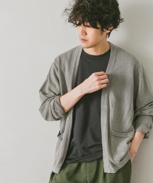URBAN RESEARCH DOORS（アーバンリサーチドアーズ）の「綿麻サルファーダイ カーディガン（カーディガン/ボレロ・メンズ・チャコールグレー/ブラウン/グレー/ブルー・MEDIUM/LARGE）」の16枚目の写真