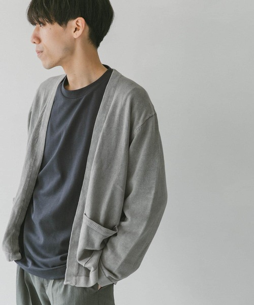 URBAN RESEARCH DOORS（アーバンリサーチドアーズ）の「綿麻サルファーダイ カーディガン（カーディガン/ボレロ・メンズ・チャコールグレー/ブラウン/グレー/ブルー・MEDIUM/LARGE）」の21枚目の写真