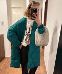 CORNERS | ダイヤキルティングロングジャケット(ダウンジャケット/コート)